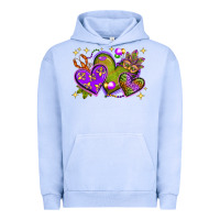 Pigment Grape Ice Mardi Gras hearts Urban Hoodie - NancyCooperArtShop