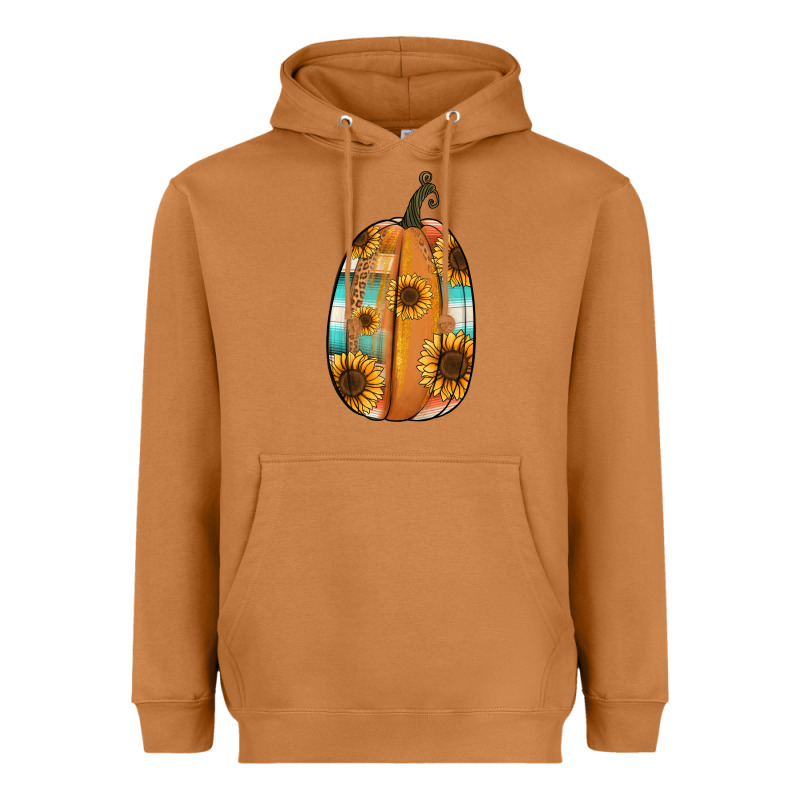 Serape Sunflower Pumpkin Heavyweight Hoodie by NancyCooperArtShop | Teevron