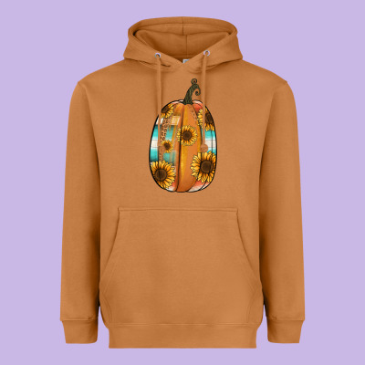 Serape Sunflower Pumpkin Heavyweight Hoodie Designed By Nancycooperartshop