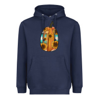 Navy Serape sunflower pumpkin Heavyweight Hoodie - NancyCooperArtShop