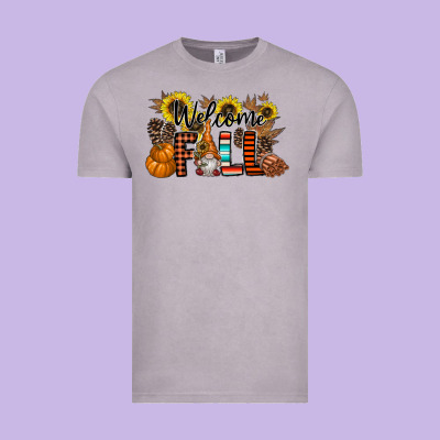 Welcome Fall Pumpkin Vintage Tee Designed By Cowhidedigitalart