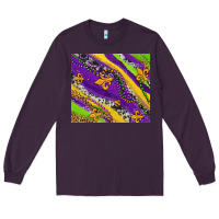 Plum mardi gras fleur delis leopard and cowhide Long Sleeve Tee - AdoDesignShop