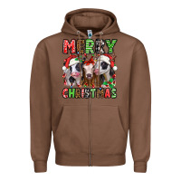 Chestnut merry christmas heifers Zipper Hoodie - Jasminsmagicworld