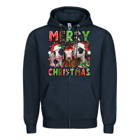 Navy merry christmas heifers Zipper Hoodie - Jasminsmagicworld