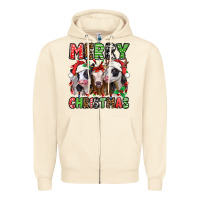 Sandshell merry christmas heifers Zipper Hoodie - Jasminsmagicworld