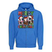 True Royal merry christmas heifers Zipper Hoodie - Jasminsmagicworld