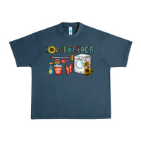 Midnight Navy housekeeper Urban Heavy Tee - CowhideDigitalArt