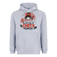 Heather Grey loud&proud mama messy bun Heavyweight Hoodie - MaliasSmallBusiness