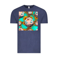 Vintage Denim hedgehog western seamless pattern Vintage Tee - HRA Design Shop
