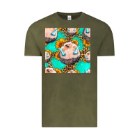Vintage Olive hedgehog western seamless pattern Vintage Tee - HRA Design Shop