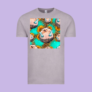 Hedgehog Western Seamless Pattern Vintage Tee Designed By Hra Design Shop