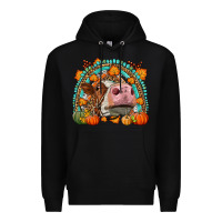 Black Fall Cow Rainbow Premium Hoodie - LillyAllenDesigns