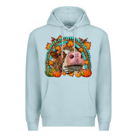 Blue Mist Fall Cow Rainbow Premium Hoodie - LillyAllenDesigns