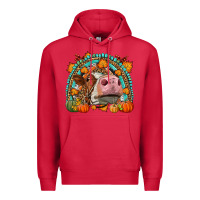 Cardinal Fall Cow Rainbow Premium Hoodie - LillyAllenDesigns