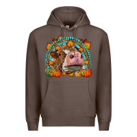 Coffee Fall Cow Rainbow Premium Hoodie - LillyAllenDesigns