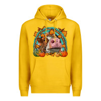 Lemon Fall Cow Rainbow Premium Hoodie - LillyAllenDesigns