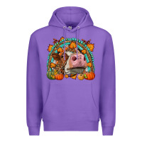 Purple Fall Cow Rainbow Premium Hoodie - LillyAllenDesigns
