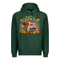 Sports Green Fall Cow Rainbow Premium Hoodie - LillyAllenDesigns