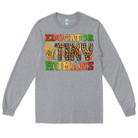 Heather Grey educator of tiny humans Long Sleeve Tee - BundleAndBundleShop