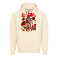 Sandshell valentines day skeleton Zipper Hoodie - NancyCooperArtShop
