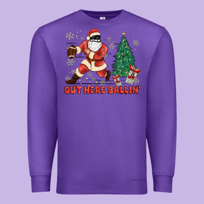Out Here Ballin' Premium Sweatshirt Designed By Maliassmallbusiness