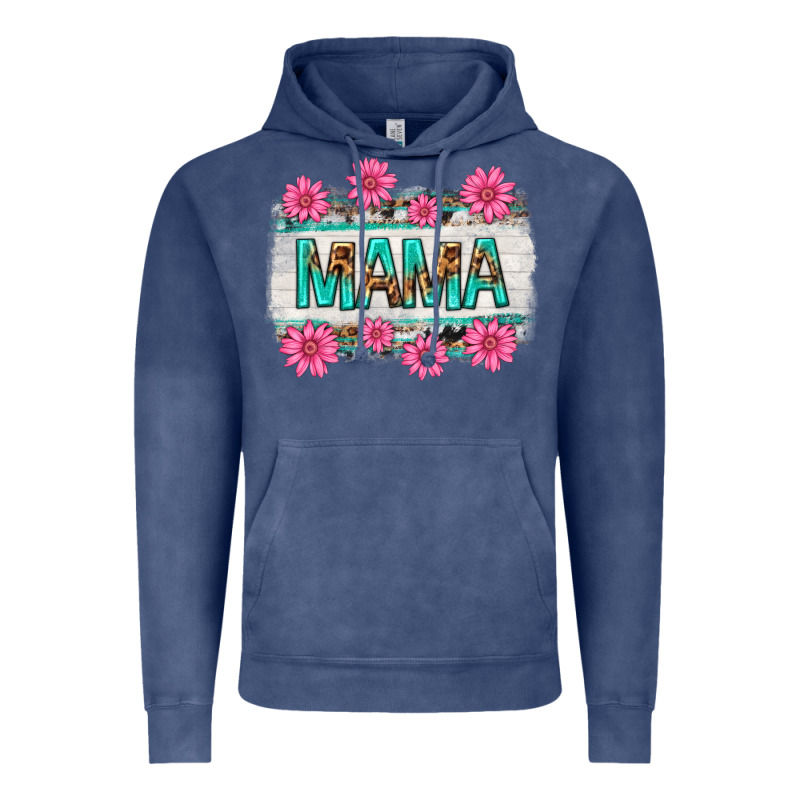 Mama Leopard With Turquoise Background Vintage Hoodie by texasbilliewilder | Teevron