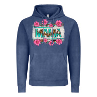 Vintage Denim mama leopard with turquoise background Vintage Hoodie - texasbilliewilder