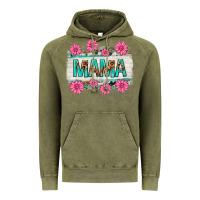 Vintage Olive mama leopard with turquoise background Vintage Hoodie - texasbilliewilder