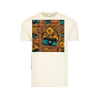 Vintage Arctic western sunflowers camera seamless pattern Vintage Tee - HRA Design Shop