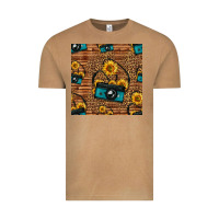 Western Sunflowers Camera Seamless Pattern Vintage Tee | Teevron