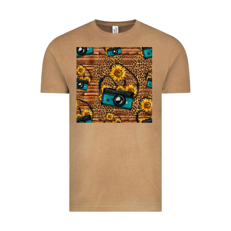 Western Sunflowers Camera Seamless Pattern Vintage Tee by HRA Design Shop | Teevron