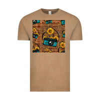 Vintage Coffee western sunflowers camera seamless pattern Vintage Tee - HRA Design Shop