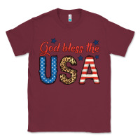Burgundy god bless the usa Classic Tee - BundleAndBundleShop