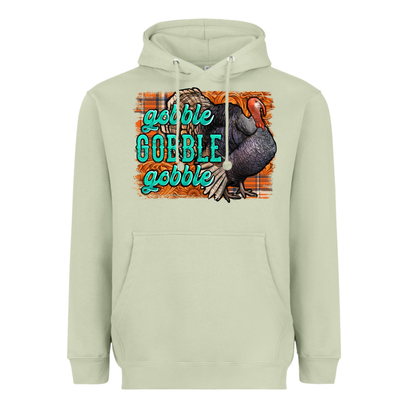 Thanksgiving Turkey Gobble Gobble Heavyweight Hoodie by NancyCooperArtShop | Teevron