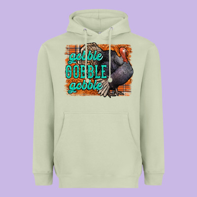 Thanksgiving Turkey Gobble Gobble Heavyweight Hoodie Designed By Nancycooperartshop