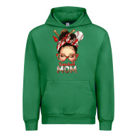 Emerald Baseball Mom Messy Bun Urban Hoodie - texasbilliewilder