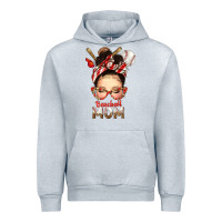 Heather Grey Baseball Mom Messy Bun Urban Hoodie - texasbilliewilder