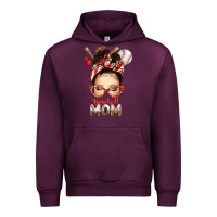 Mauve Wine Baseball Mom Messy Bun Urban Hoodie - texasbilliewilder