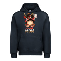 Navy Baseball Mom Messy Bun Urban Hoodie - texasbilliewilder