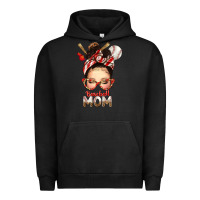 Pigment Black Baseball Mom Messy Bun Urban Hoodie - texasbilliewilder