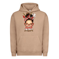 Pigment Burro Baseball Mom Messy Bun Urban Hoodie - texasbilliewilder