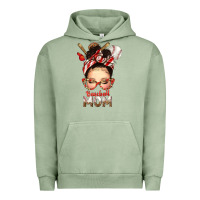 Pigment Oil Green Baseball Mom Messy Bun Urban Hoodie - texasbilliewilder