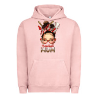 Pigment Salmon Baseball Mom Messy Bun Urban Hoodie - texasbilliewilder