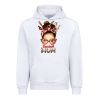 White Baseball Mom Messy Bun Urban Hoodie - texasbilliewilder