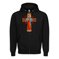 Black lady of guadalupe leopard cross Zipper Hoodie - BarkalooDesign