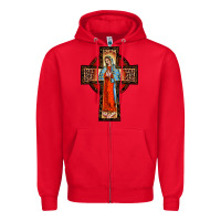 Red lady of guadalupe leopard cross Zipper Hoodie - BarkalooDesign
