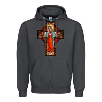 Smoke lady of guadalupe leopard cross Zipper Hoodie - BarkalooDesign