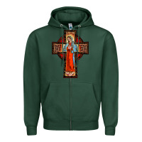 Sports Green lady of guadalupe leopard cross Zipper Hoodie - BarkalooDesign