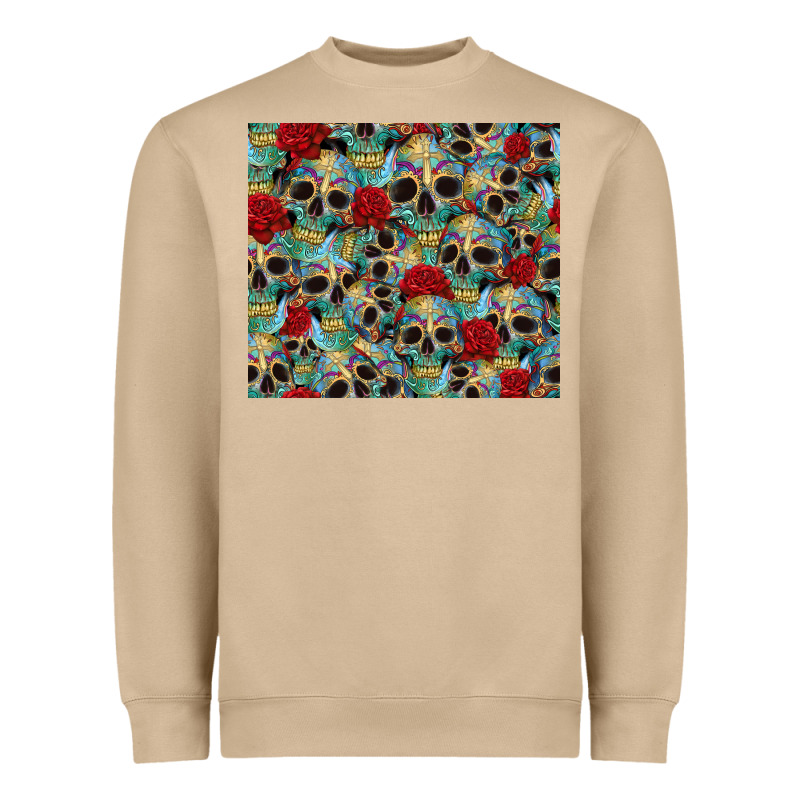 Sugar Skulls Roses Tumbler 3 Heavyweight Sweatshirt by CTS Tumbler Store | Teevron