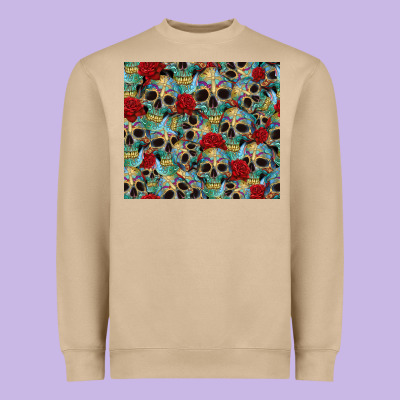 Sugar Skulls Roses Tumbler 3 Heavyweight Sweatshirt Designed By Cts Tumbler Store